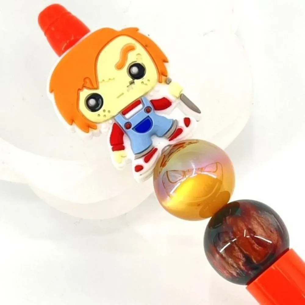 Murder doll Chuckie Chucky Halloween handmade pen NEW beads orange blue black sc